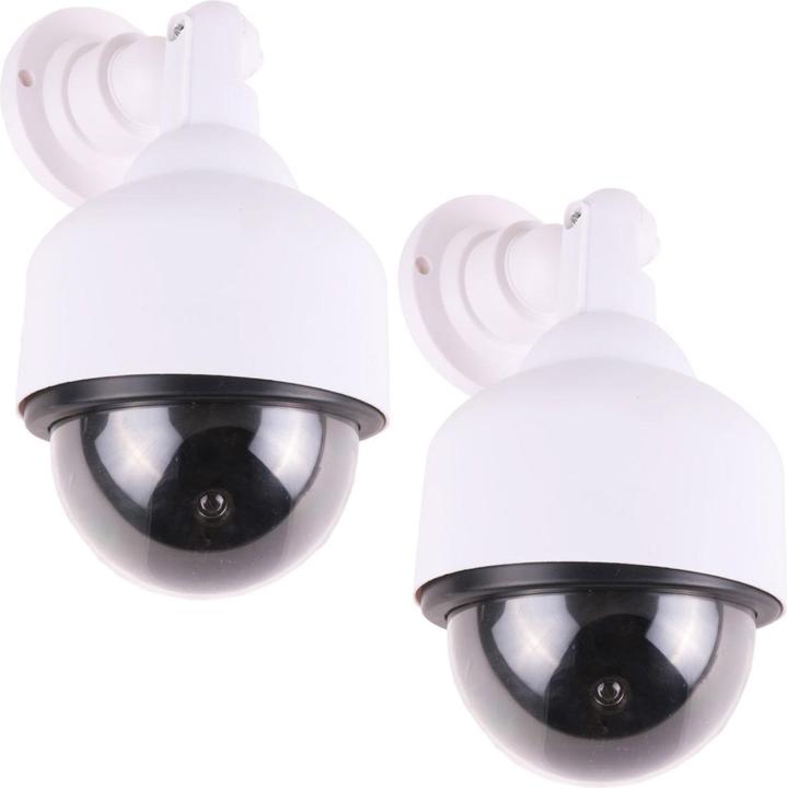 Produktbild Benson Überwachungskamera Attrappe mit roter Betriebs-LED, Kamera Dummy, 2er Set