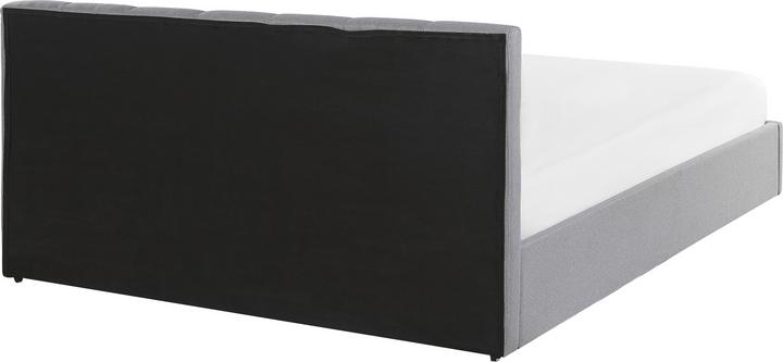 Actual product image Beliani Light grey upholstered bed with folding bed base 180 x 200 cm DREUX (180 x 200 cm)