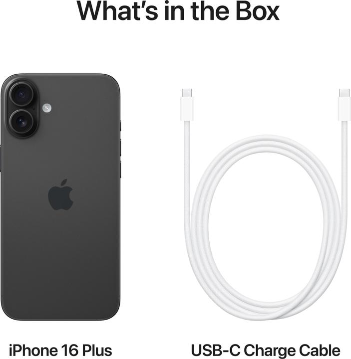 Productafbeelding Apple iPhone 16 Plus (128 GB, Black, 6.70", SIM + eSIM, 48 Mpx, 5G)