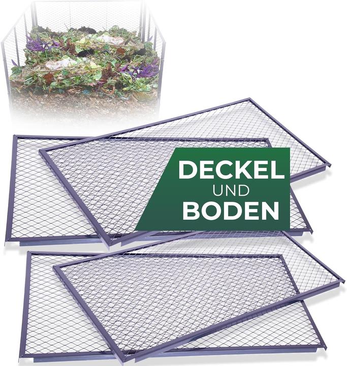 Produktbild Novatool Garten-Komposter Deckel und Boden, Komposter mit erweiterbarem Stecksytem, pulverbeschichte (1000 l)