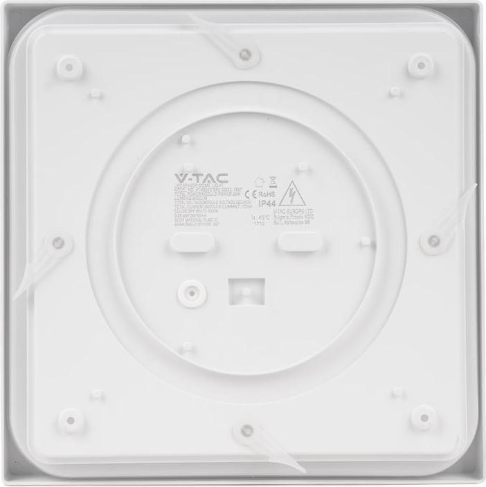 Image du produit V-TAC Plafon 24W LED Kwadrat IP44 Czujnik Ruchu Mikrofalowy 30x30cm Biały VT-8624SW-SQ 4000K 2400lm (4 m)