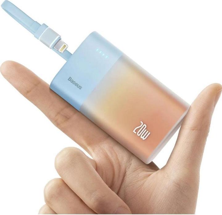 Actual product image Baseus Popsicle 5200mAh 20W Powerbank with Built-in Lightning Cable (+ White Simple USB-C - U (5200 mAh, 20 W, 19.24 Wh)
