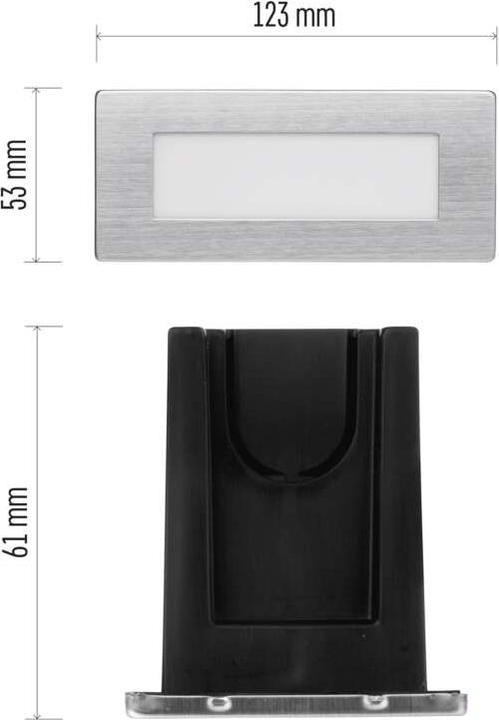 Produktbild Emos LED Treppenlicht – Einbauleuchte 123×53 1,5W neut.weiss IP65 (65 lm)