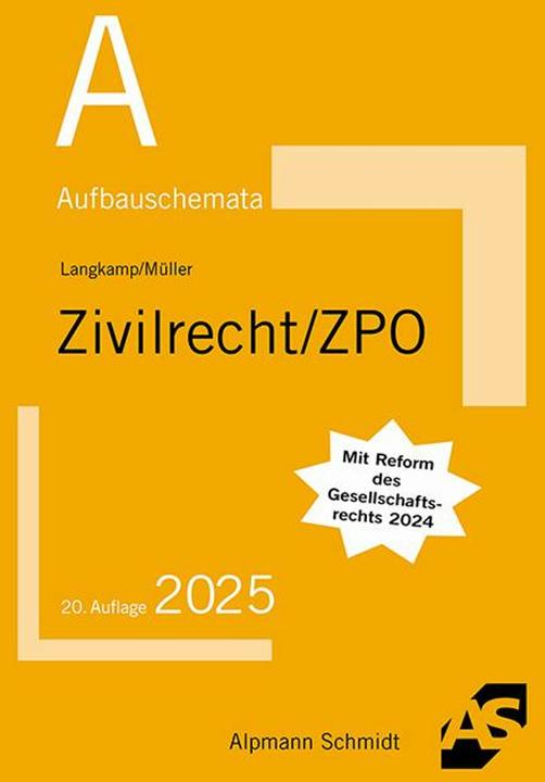 Produktbild Aufbauschemata Zivilrecht / ZPO (Deutsch, Frank Mueller, Tobias Langkamp, 2024)