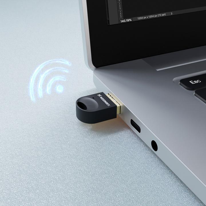 Produktbild Wozinsky Mini Bluetooth 5.4 Adapter WUSB54YS USB-A Empfänger Sender für Computer – Schwarz (Sender & Empfänger)