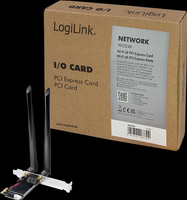 Produktbild LogiLink PCI-Express Karte, WI-FI 6E &, BT5.0 (PCI-E x1)