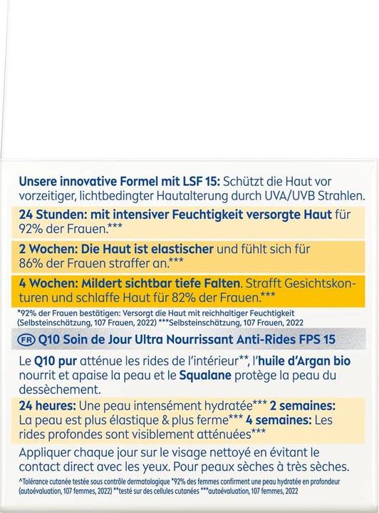 Nährwerte und Zutaten NIVEA Q10 Power (50 ml, Tagescreme, SPF 15)
