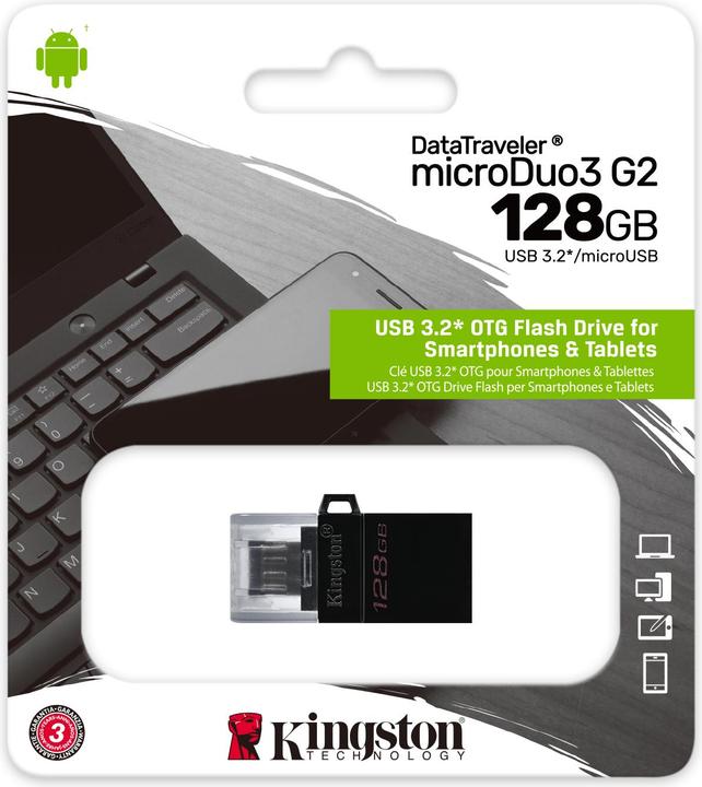 Produktbild Kingston USB-Stick DataTraveler microDuo3 G2 128 GB (128 GB)
