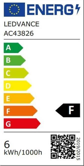 Energie-Label Osram Led Base Classic A (E27, 5.90 W, 550 lm, 2 x, F)