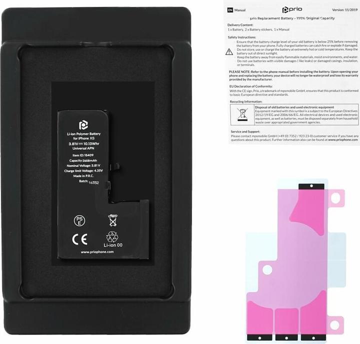 Produktbild prio Akku für Apple iPhone XS (Universal APN) (Akku, iPhone XS)