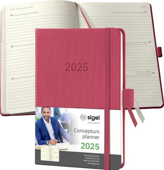 Produktbild Sigel Wochenkalender 2025 C2571 1W/2S rot 15.1x10.8cm (108 x 151 mm, Deutsch)