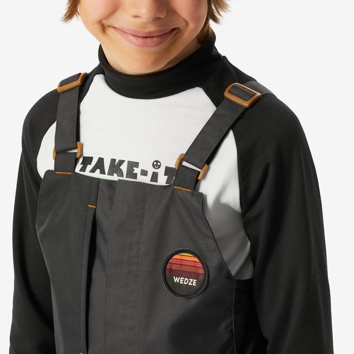 Actual product image Wedze Snowboard trousers dungarees kids piste - 500 grey (146)