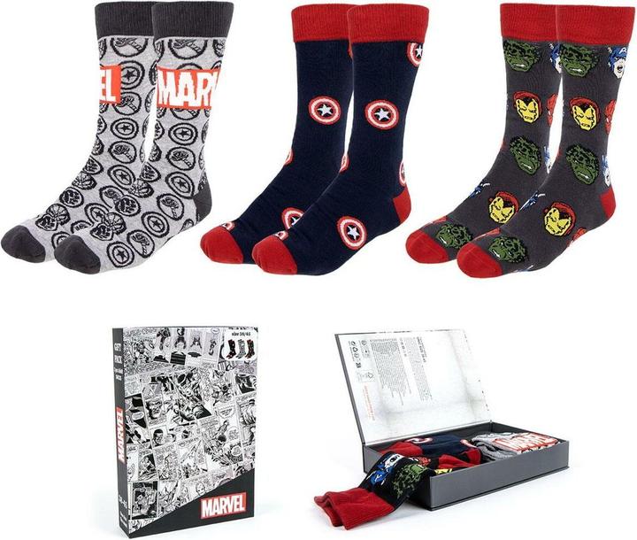 Image du produit Cerda MARVEL - Pack de 3 Paires de Chaussettes (Taille 38-45) (Lot de 3, 38 - 45)