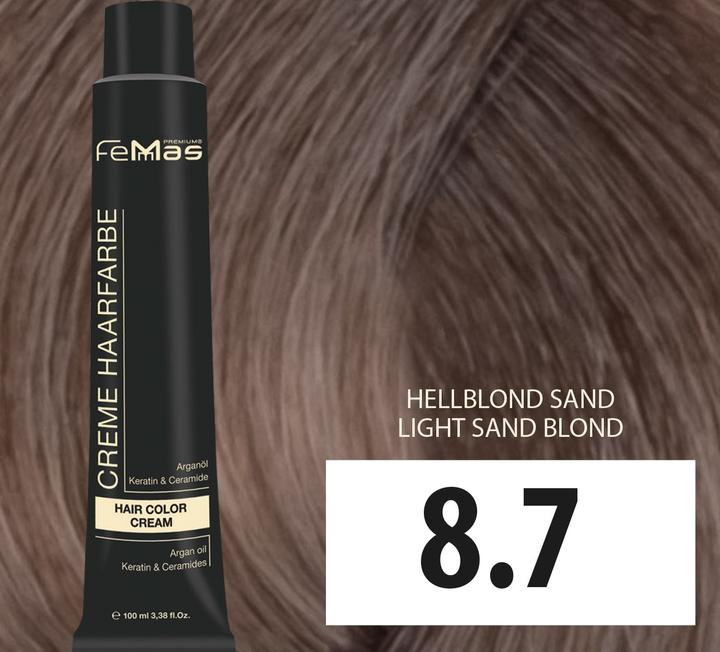 Image du produit FemMas 8.7) Couleur de cheveux blond clair sable 100ml (Sable blond clair)