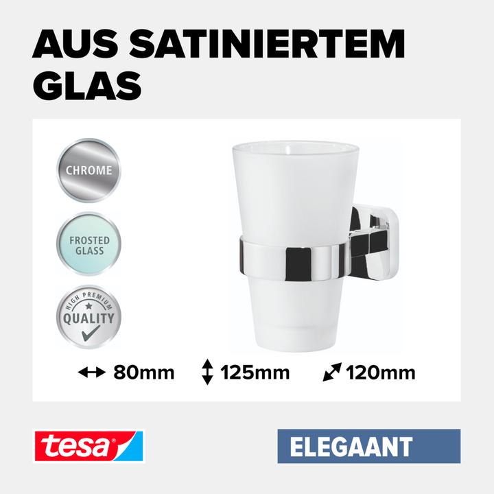 Produktbild tesa ELEGAANT Zahnputzbecher inkl. Klebelösung ohne Bohren