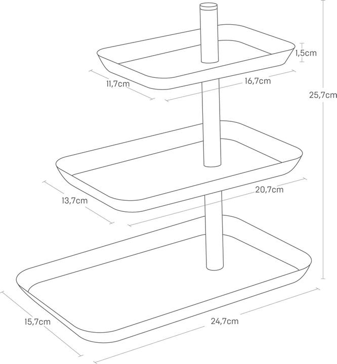 Actual product image Yamazaki 3-tier etagere with swivelling shelves TOWER