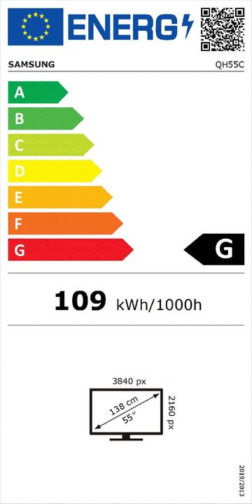 Energie-Label Samsung QH55C (3840 x 2160 Pixel, 55")