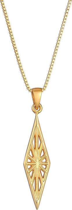 Kuzzoi Halskette Herren Raute Marquise Ornament Used Look 925 Silber (925 Sterling Silber, 60 cm)