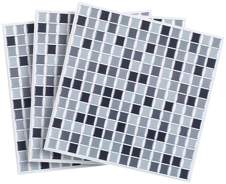 Produktbild Infactory Selbstklebende 3D-Mosaik-Fliesenaufkleber "Dezent", 3er-Set