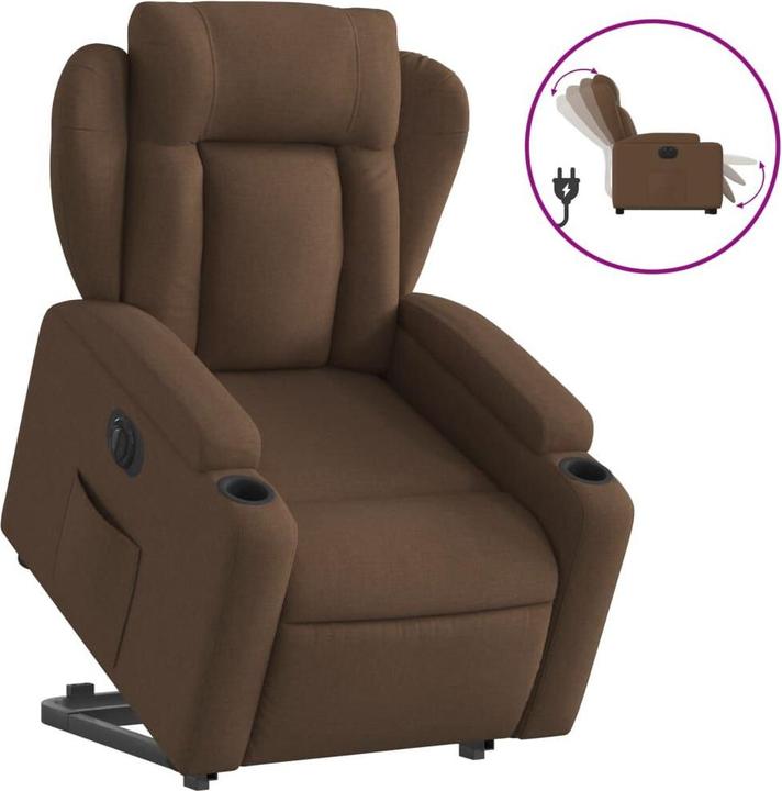 Produktbild VidaXL Relaxsessel mit Aufstehhilfe Elektrisch Fernsehsessel Sessel Braun Stoff