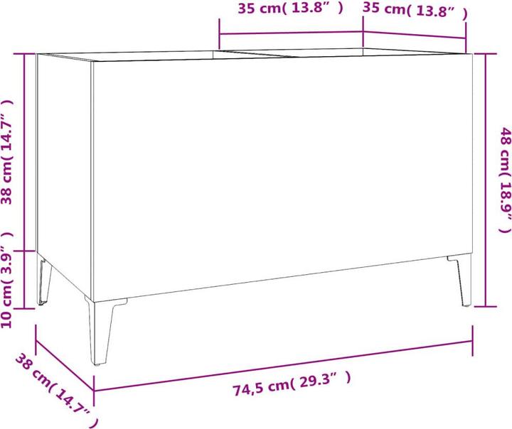 Immagine prodotto VidaXL Plattenschrank Grau Sonoma 74,5x38x48 cm Holzwerkstoff
