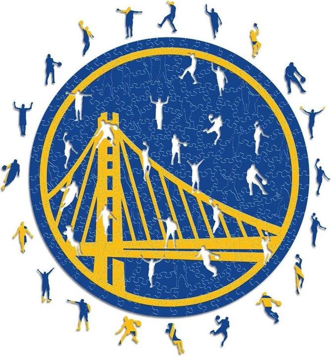 Actual product image Iconic NBA - Golden State Warriors - Logo - Wooden Puzzle Size S (150 pieces) (150 pieces)