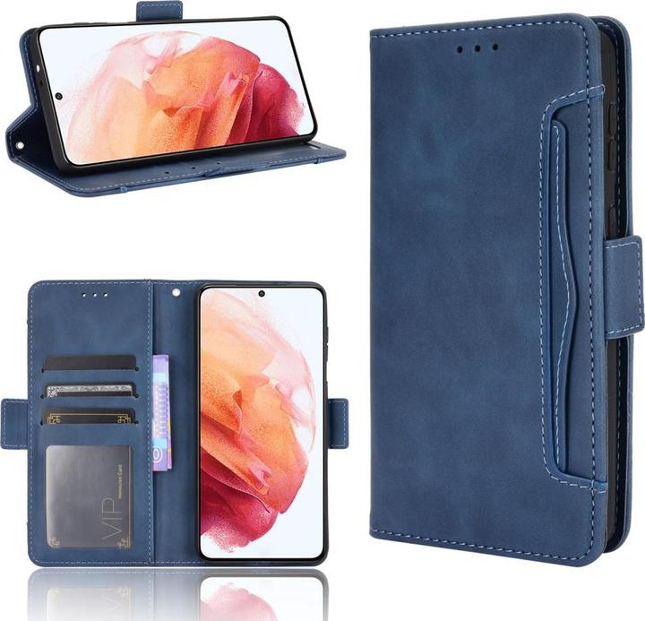 Actual product image Cover-Discount Galaxy S21+ - case with many card slots blue (Samsung Galaxy S21+)