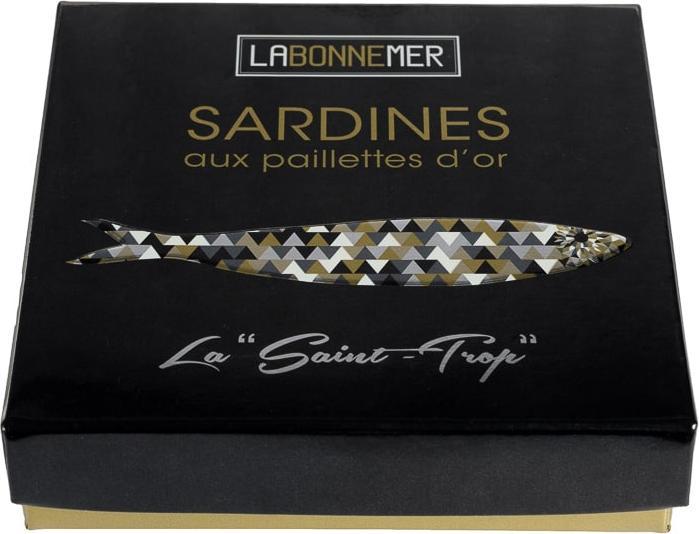 Actual product image La Bonne Mer Sardines "with 24 carat gold leaf (115 g)