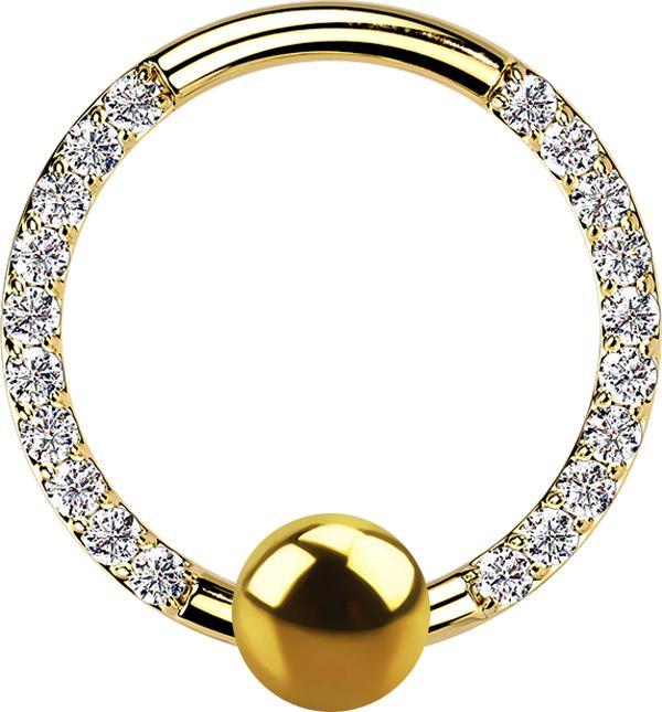 Immagine prodotto Star Piercing Anello di chiusura a sfera placcato oro con cristalli anteriori argento (senza ottone)