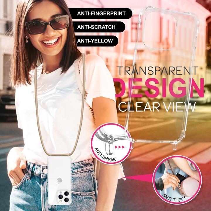 Image du produit Nalia Étui transparent avec chaîne à porter autour du cou