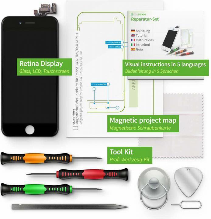 Image du produit Giga Fixxoo Ensemble complet d'affichage pour iPhone 6s (Écran, iPhone 6s)