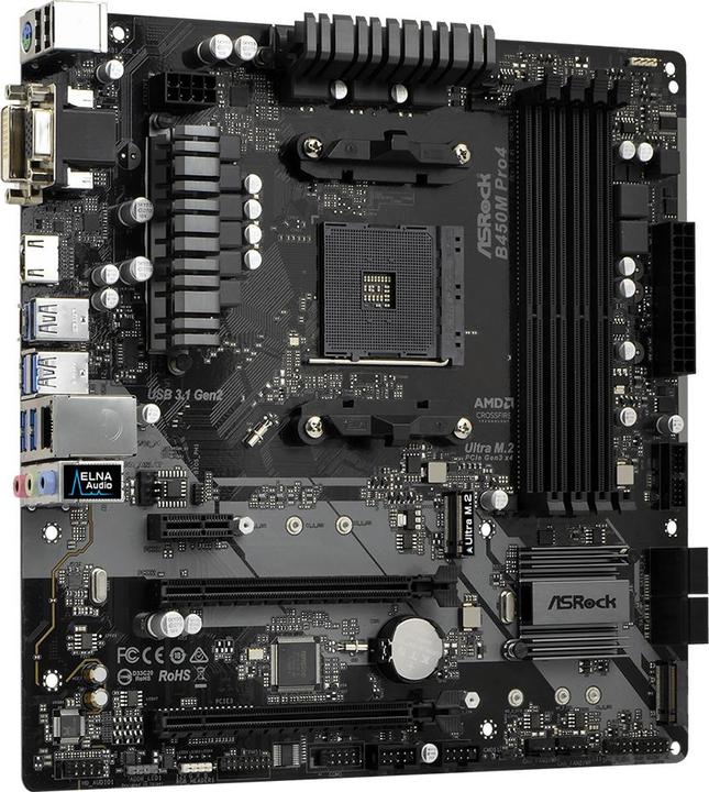 Produktbild AsRock B450M Pro4 (AM4, AMD B450, mATX)