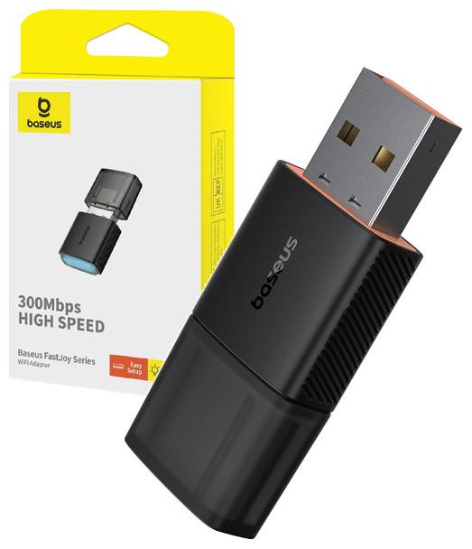 Produktbild Baseus Adapter WiFi FastJoy 300Mbps (czarny) (USB)