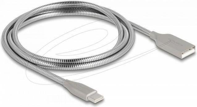 Produktbild Delock USB 2.0 Kabel mit Metallmantel USB Typ-A Stecker zu U (1 m, USB 2.0, 60 W)