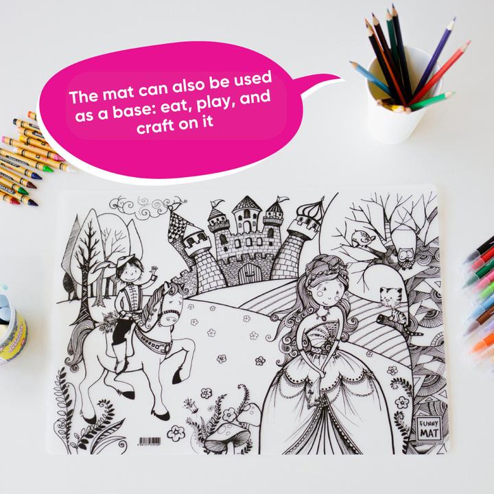 Actual product image Funny Mat Set of reusable colouring pages pets and wild animals, set of 2 (23 x 48 cm)