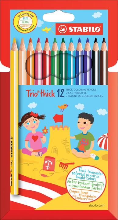 Productafbeelding STABILO Trio dik driehoekig krijt (Veelkleurig, 12 x)