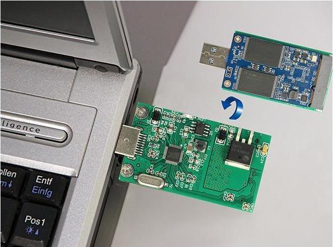 Actual product image Delock Converter USB connector > mSATA full size