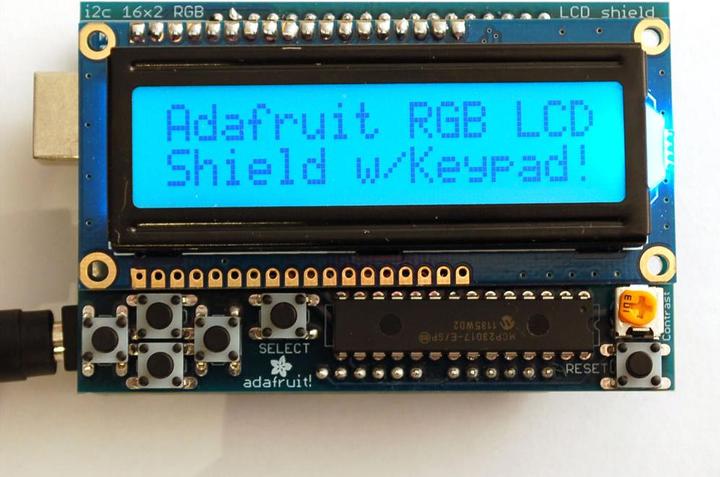 Produktbild Adafruit RGB LCD I2C Shield Kit 16x2 Char Display Positiv (Shield)