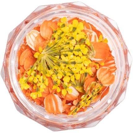 Semilac Flower Flakes Golden Sunset Golden & Orange Nail Decoration - Dried (Golden & Orange)