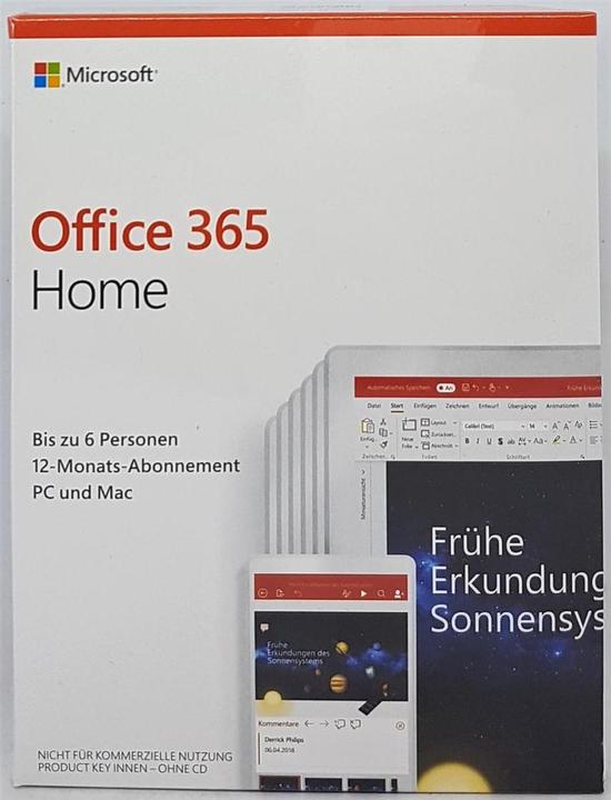 Actual product image Microsoft Office 365 Home German (1 User, 12 months)