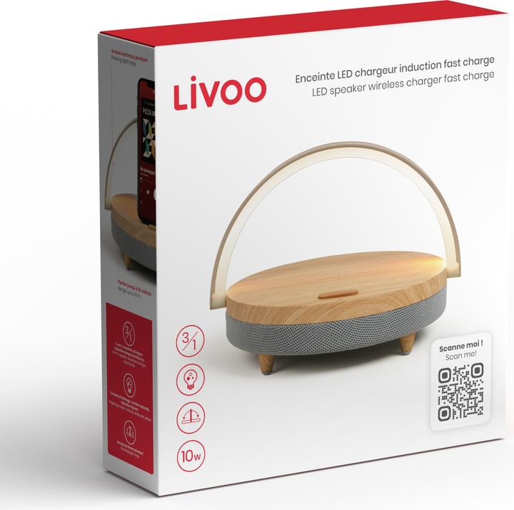 Immagine prodotto Livoo Altoparlante a LED con caricatore wireless (4 h)