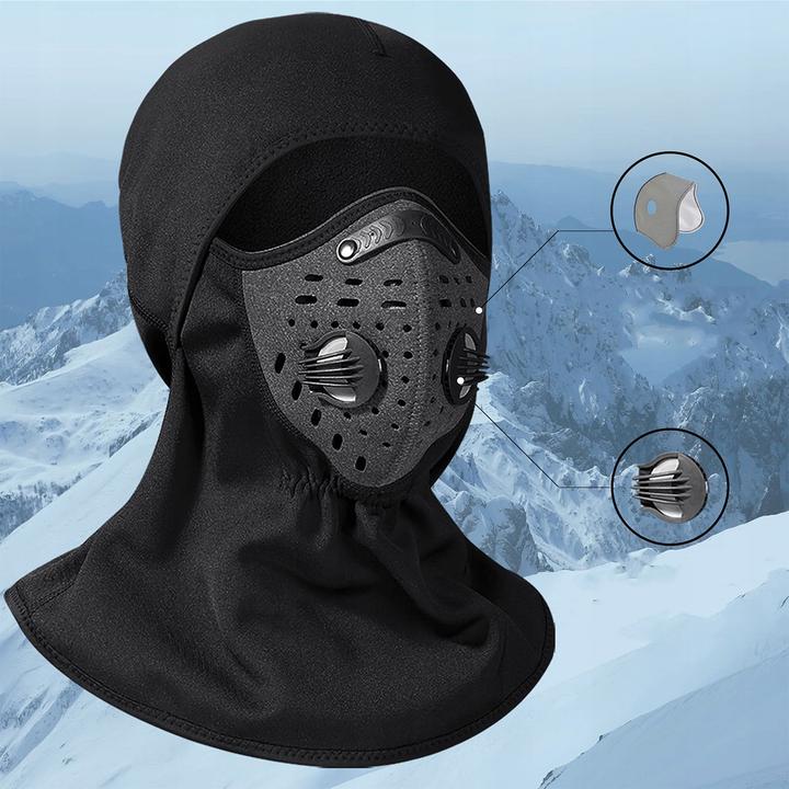 Produktbild Rockbros LF7127-1 New Velvet Sport-Sturmhaube mit Filter – Schwarz