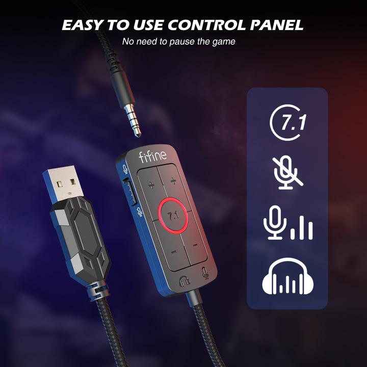 Immagine prodotto Fifine H9 black 3.5MM + USB dual connector headphone for gaming, streaming, recording