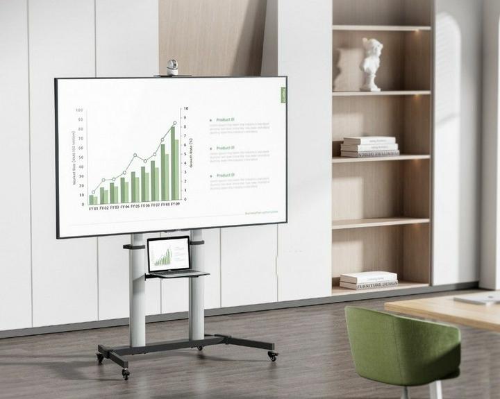 Actual product image equip TV trolley 60"-100"/1TFT 100kg with height adjustment gr (100", 100 kg)