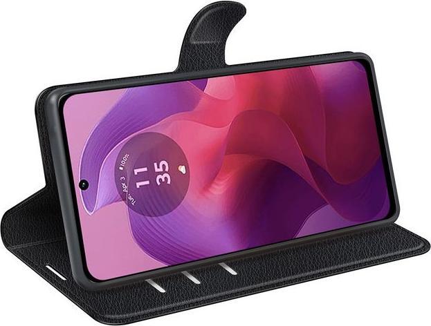 Actual product image MU Classic Litchi Leather Bookcover Series (Motorola Moto G04, Motorola Moto G24, Motorola Moto E14)