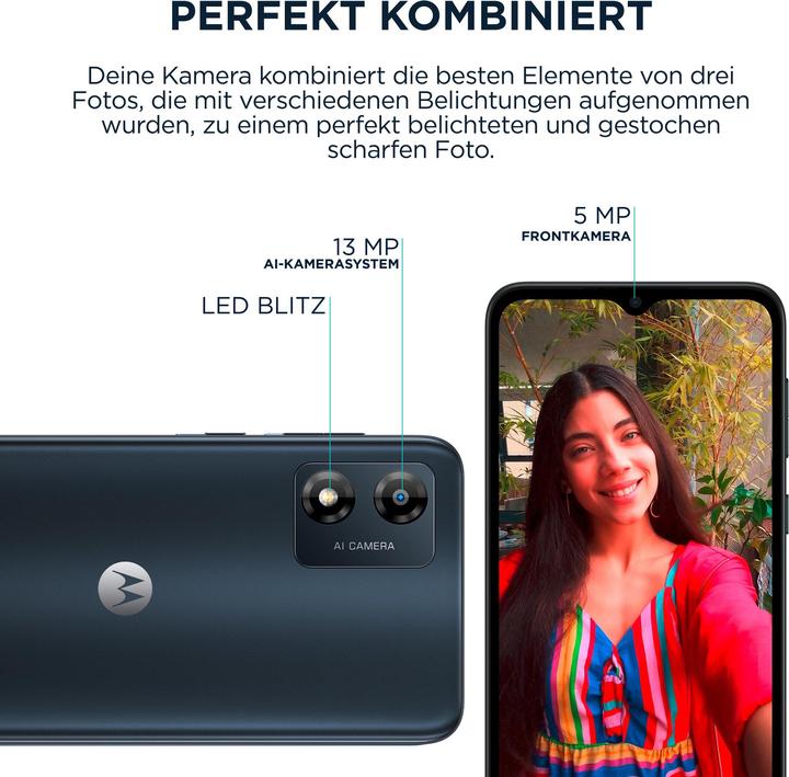 Image du produit Motorola Moto E13 (128 Go, Cosmic black, 6.52", Double SIM, 13 Mpx, 4G)