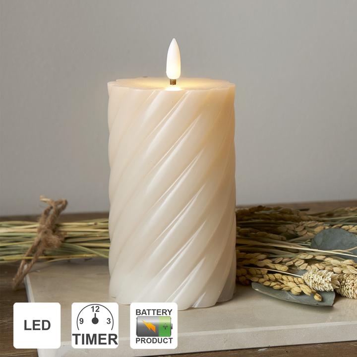 Produktbild Star Trading LED Kerzen mit Timerfunktion | Stumpenkerzen Beige | LED Kerze mit Timer | LED Stumpenk (1 x)