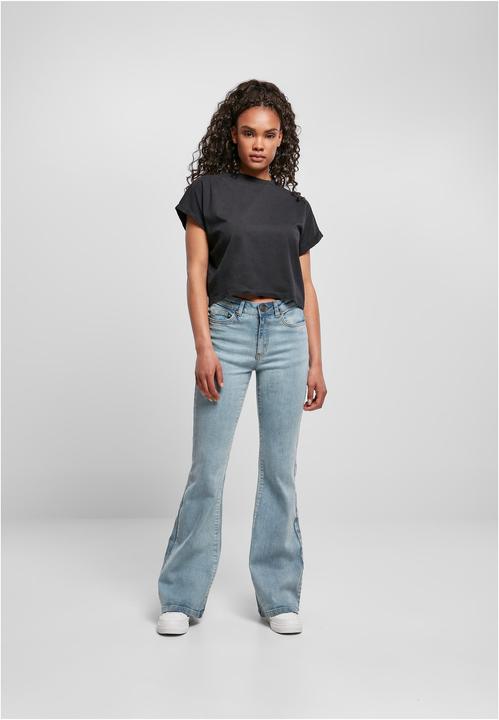 Actual product image Urban Classics Ladies High Waist Flared Denim Pants (30)