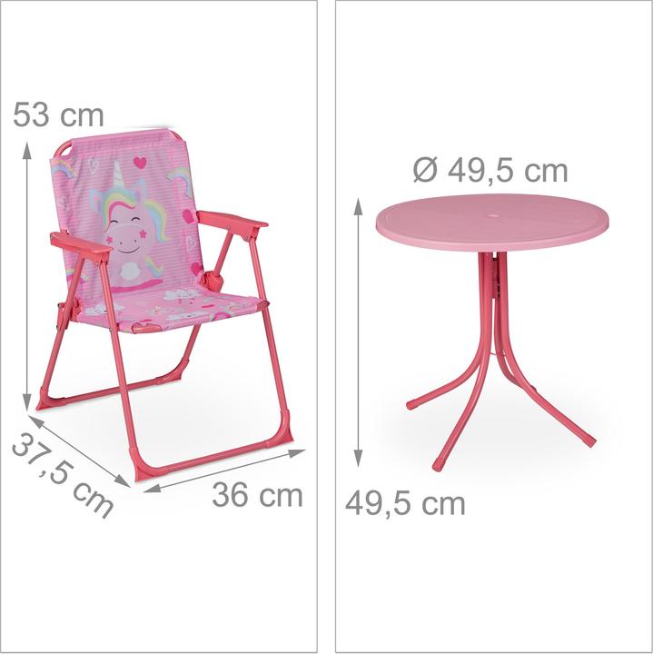 Actual product image Relaxdays Kid?s Furniture Set, Folding Chairs & Table