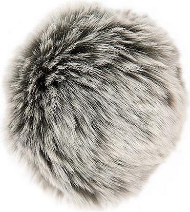 Rico Pompon Kunstfell grau-silber